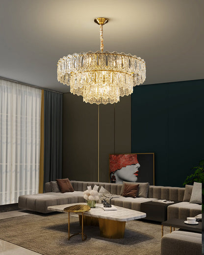 Diff Textured Glass Tiered Chandelier-DF2177
