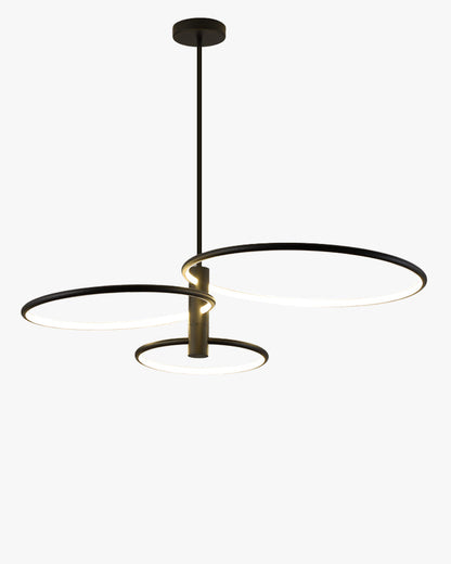 Diff 3 Black LED Rings Chandelier-DF2179