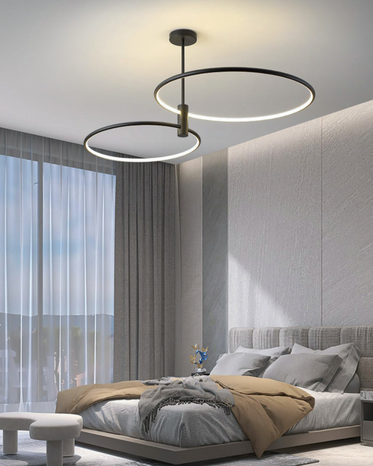 Diff 3 Black LED Rings Chandelier-DF2179