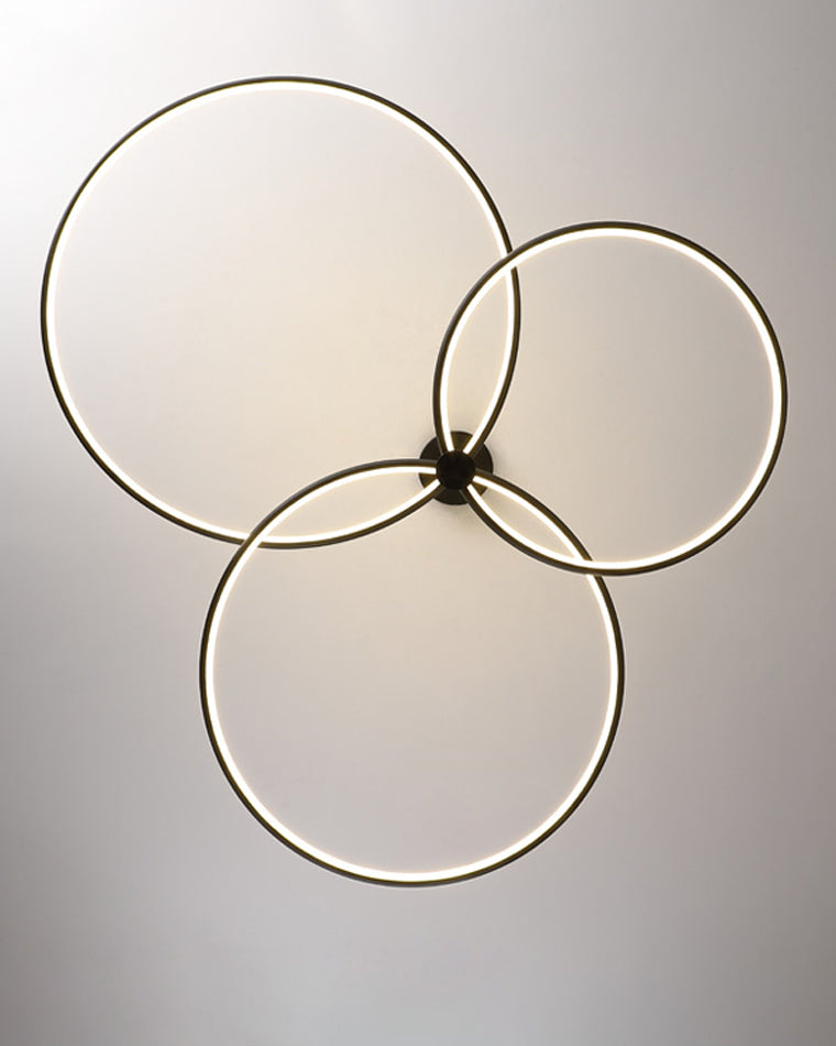 Diff 3 Black LED Rings Chandelier-DF2179