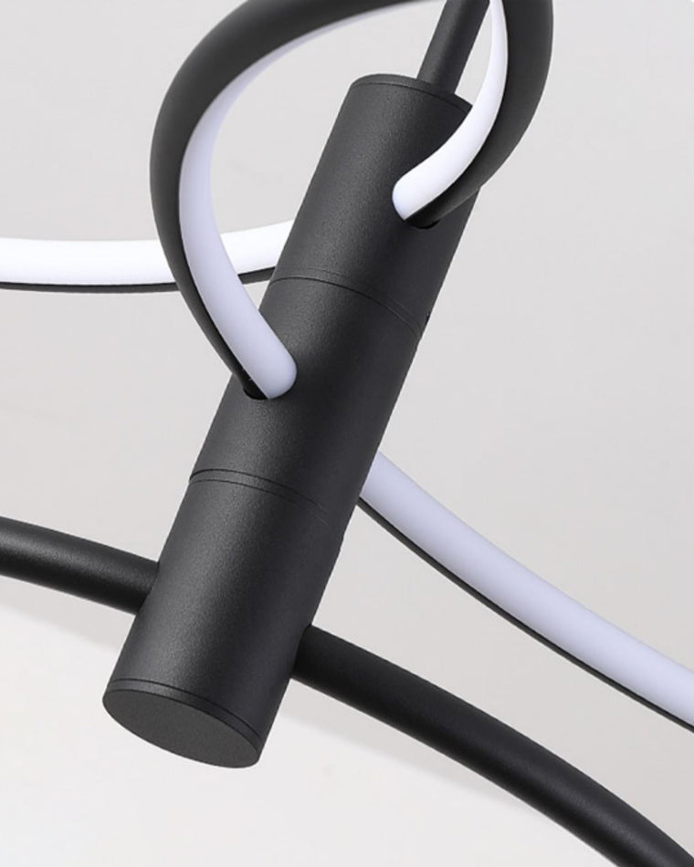 Diff 3 Black LED Rings Chandelier-DF2179
