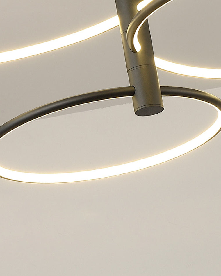 Diff 3 Black LED Rings Chandelier-DF2179