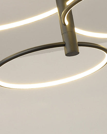 Diff 3 Black LED Rings Chandelier-DF2179