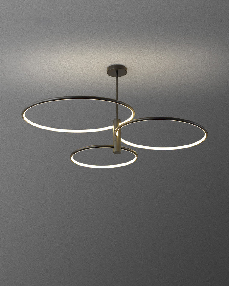 Diff 3 Black LED Rings Chandelier-DF2179