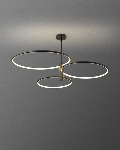 Diff 3 Black LED Rings Chandelier-DF2179