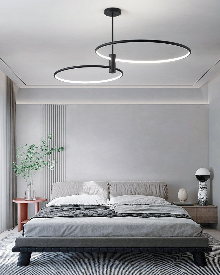 Diff 3 Black LED Rings Chandelier-DF2179