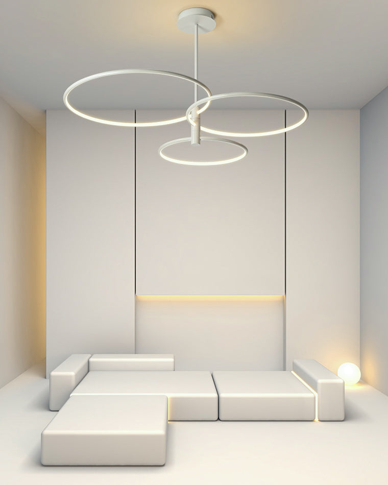 Diff 3 Black LED Rings Chandelier-DF2179