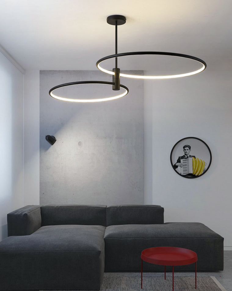 Diff 3 Black LED Rings Chandelier-DF2179
