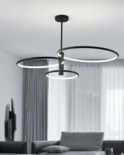 Diff 3 Black LED Rings Chandelier-DF2179