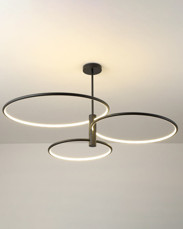Diff 3 Black LED Rings Chandelier-DF2179