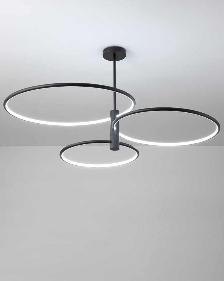 Diff 3 Black LED Rings Chandelier-DF2179