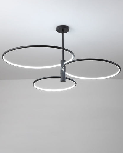Diff 3 Black LED Rings Chandelier-DF2179