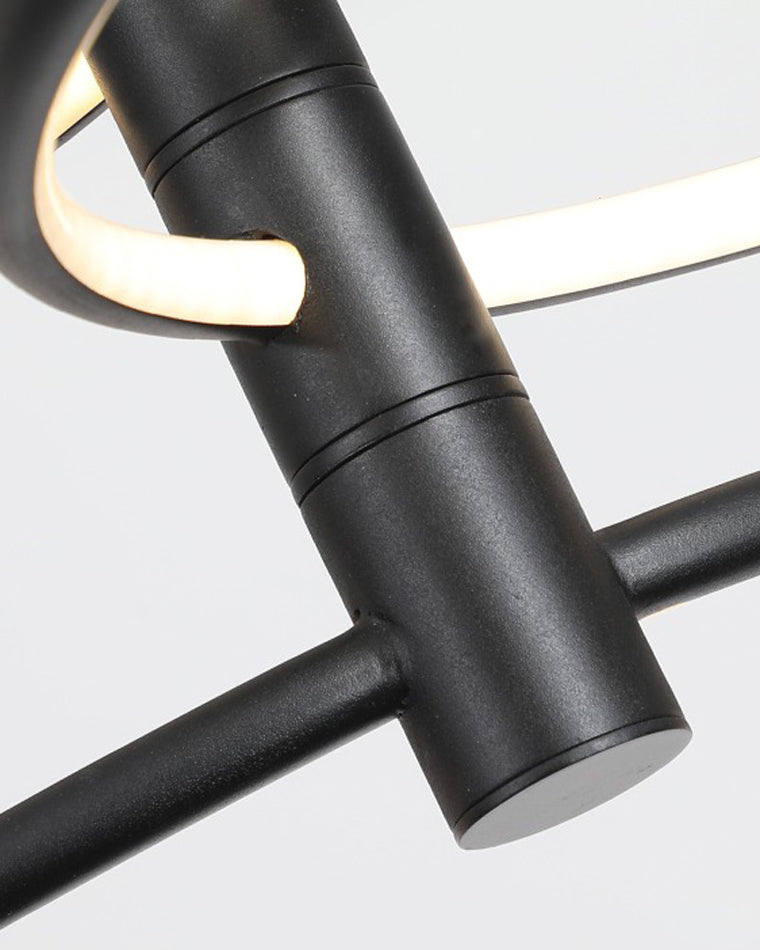 Diff 3 Black LED Rings Chandelier-DF2179