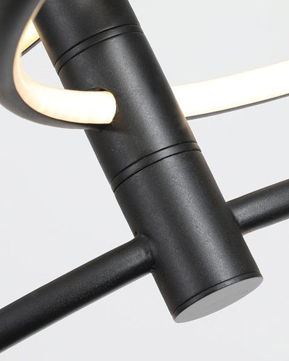 Diff 3 Black LED Rings Chandelier-DF2179