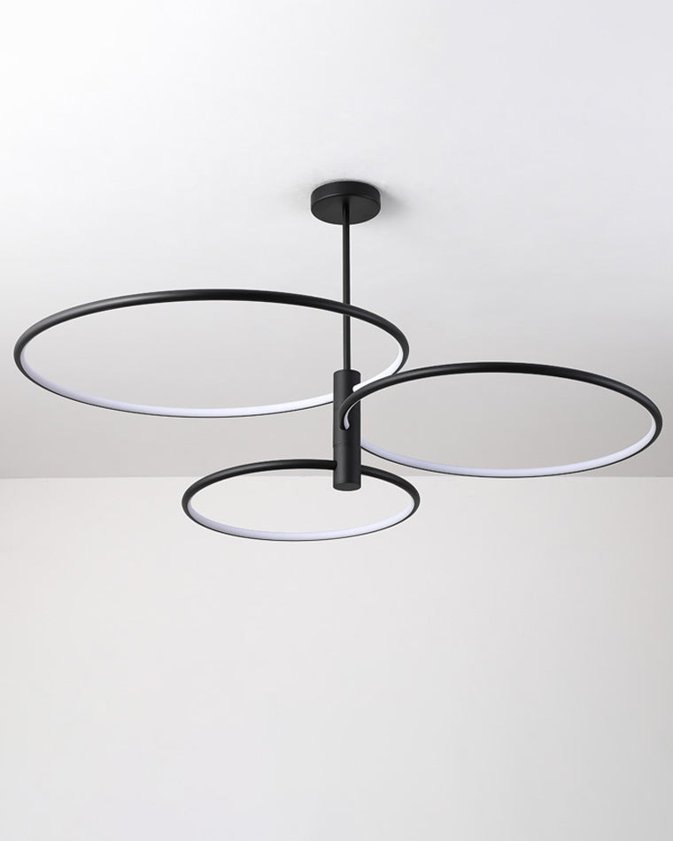 Diff 3 Black LED Rings Chandelier-DF2179