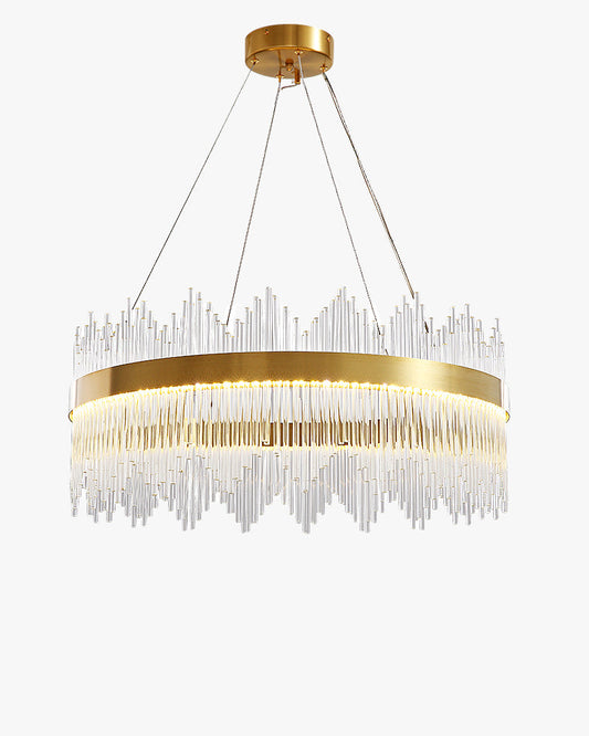 Diff Glass Rods Round Chandelier-DF2186