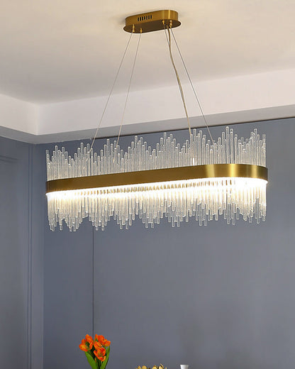 Diff Glass Rods Round Chandelier-DF2186