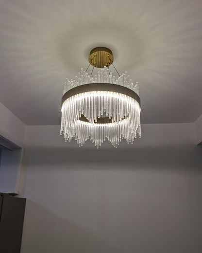 Diff Glass Rods Round Chandelier-DF2186