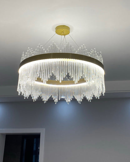 Diff Glass Rods Round Chandelier-DF2186