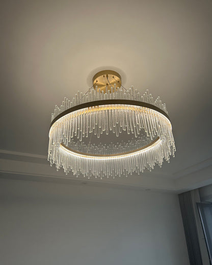 Diff Glass Rods Round Chandelier-DF2186