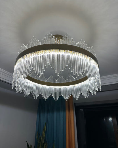 Diff Glass Rods Round Chandelier-DF2186