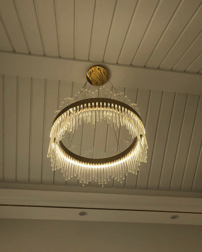 Diff Glass Rods Round Chandelier-DF2186