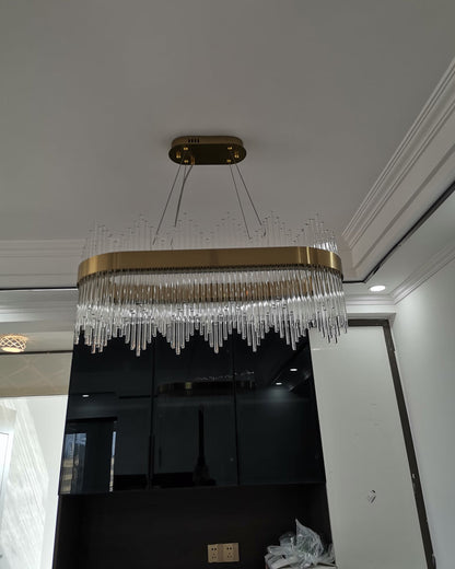 Diff Glass Rods Round Chandelier-DF2186