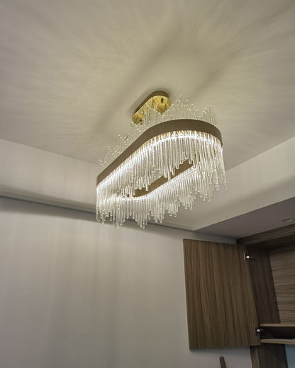 Diff Glass Rods Round Chandelier-DF2186