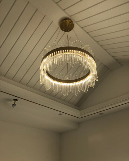 Diff Glass Rods Round Chandelier-DF2186