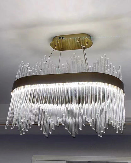 Diff Glass Rods Round Chandelier-DF2186