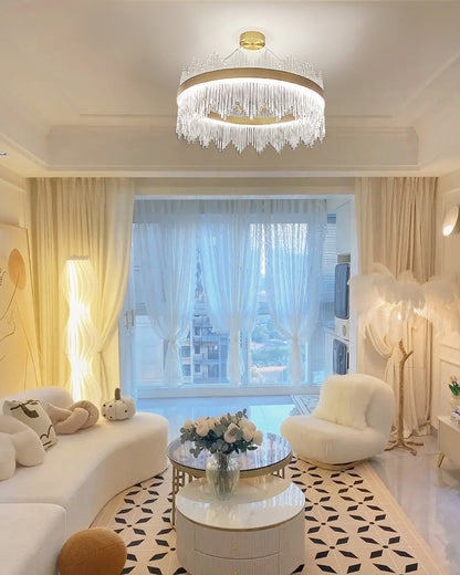 Diff Glass Rods Round Chandelier-DF2186