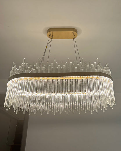 Diff Glass Rods Round Chandelier-DF2186