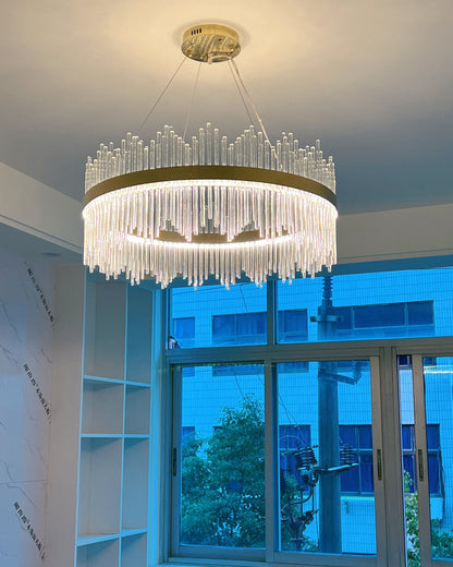 Diff Glass Rods Round Chandelier-DF2186