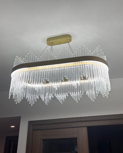 Diff Glass Rods Round Chandelier-DF2186