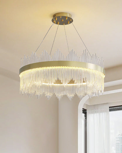 Diff Glass Rods Round Chandelier-DF2186