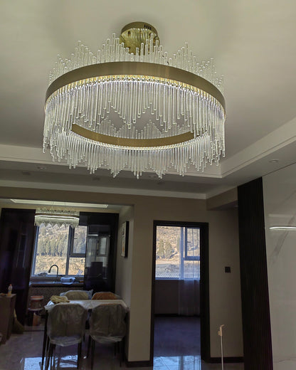 Diff Glass Rods Round Chandelier-DF2186