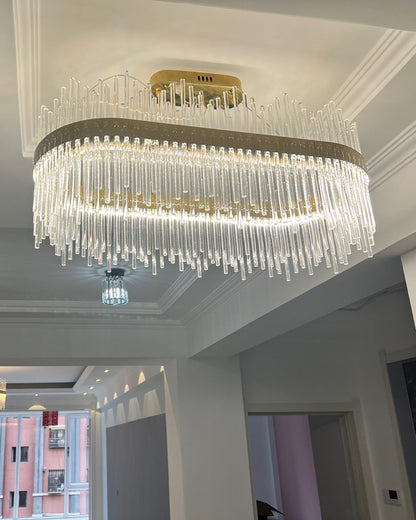 Diff Glass Rods Round Chandelier-DF2186