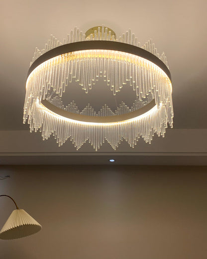 Diff Glass Rods Round Chandelier-DF2186