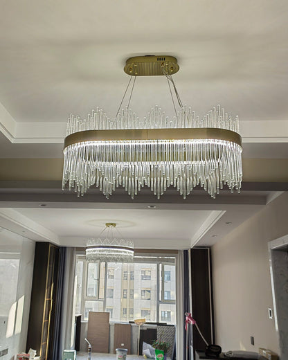 Diff Glass Rods Round Chandelier-DF2186