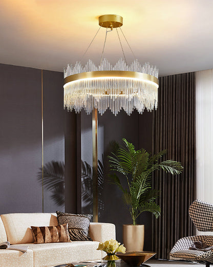 Diff Glass Rods Round Chandelier-DF2186