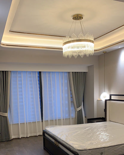 Diff Glass Rods Round Chandelier-DF2186