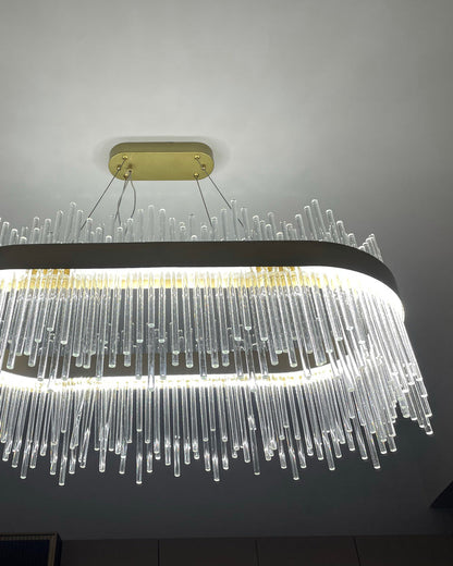 Diff Glass Rods Round Chandelier-DF2186