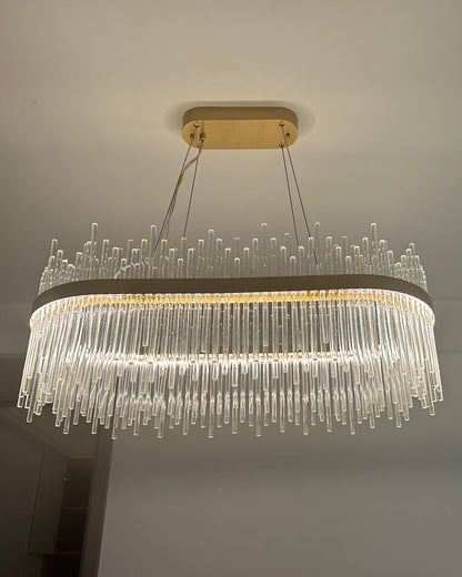 Diff Glass Rods Round Chandelier-DF2186
