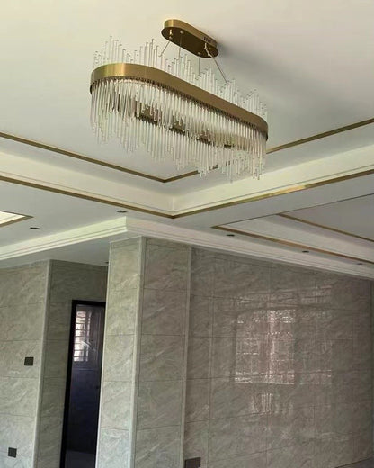 Diff Glass Rods Round Chandelier-DF2186