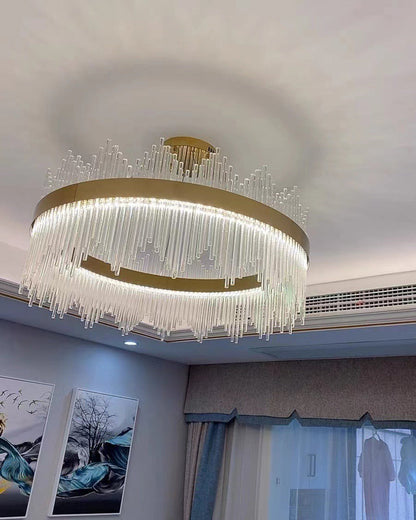 Diff Glass Rods Round Chandelier-DF2186