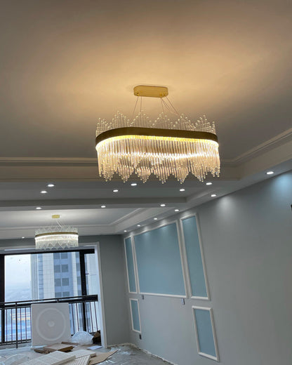 Diff Glass Rods Round Chandelier-DF2186
