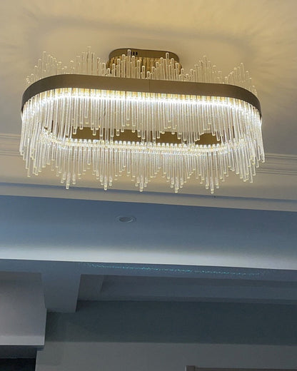 Diff Glass Rods Round Chandelier-DF2186