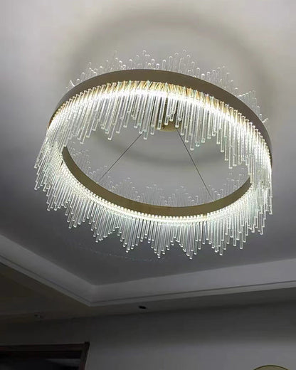 Diff Glass Rods Round Chandelier-DF2186