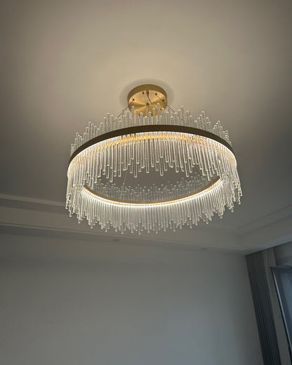 Diff Glass Rods Round Chandelier-DF2186