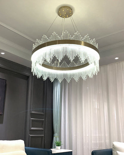Diff Glass Rods Round Chandelier-DF2186